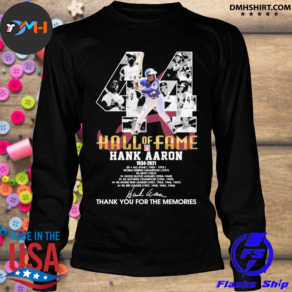 Vintage Hammerin Hank Aaron #44 Long-Sleeve T-Shirt T-Shirt, Retro Braves  Tee