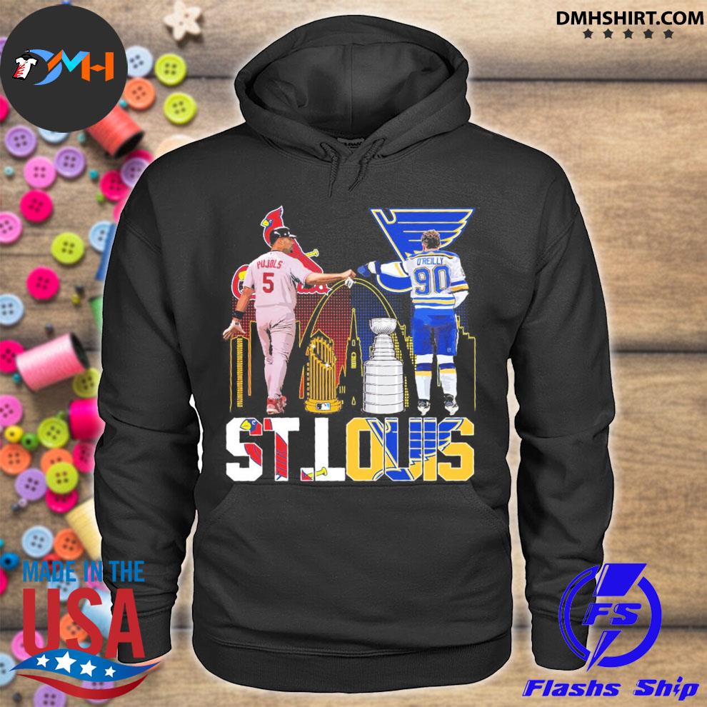 5 pujols st louis cardinals and 90 o'reilly st louis blues of st louis  sports shirt, hoodie, sweater, long sleeve and tank top