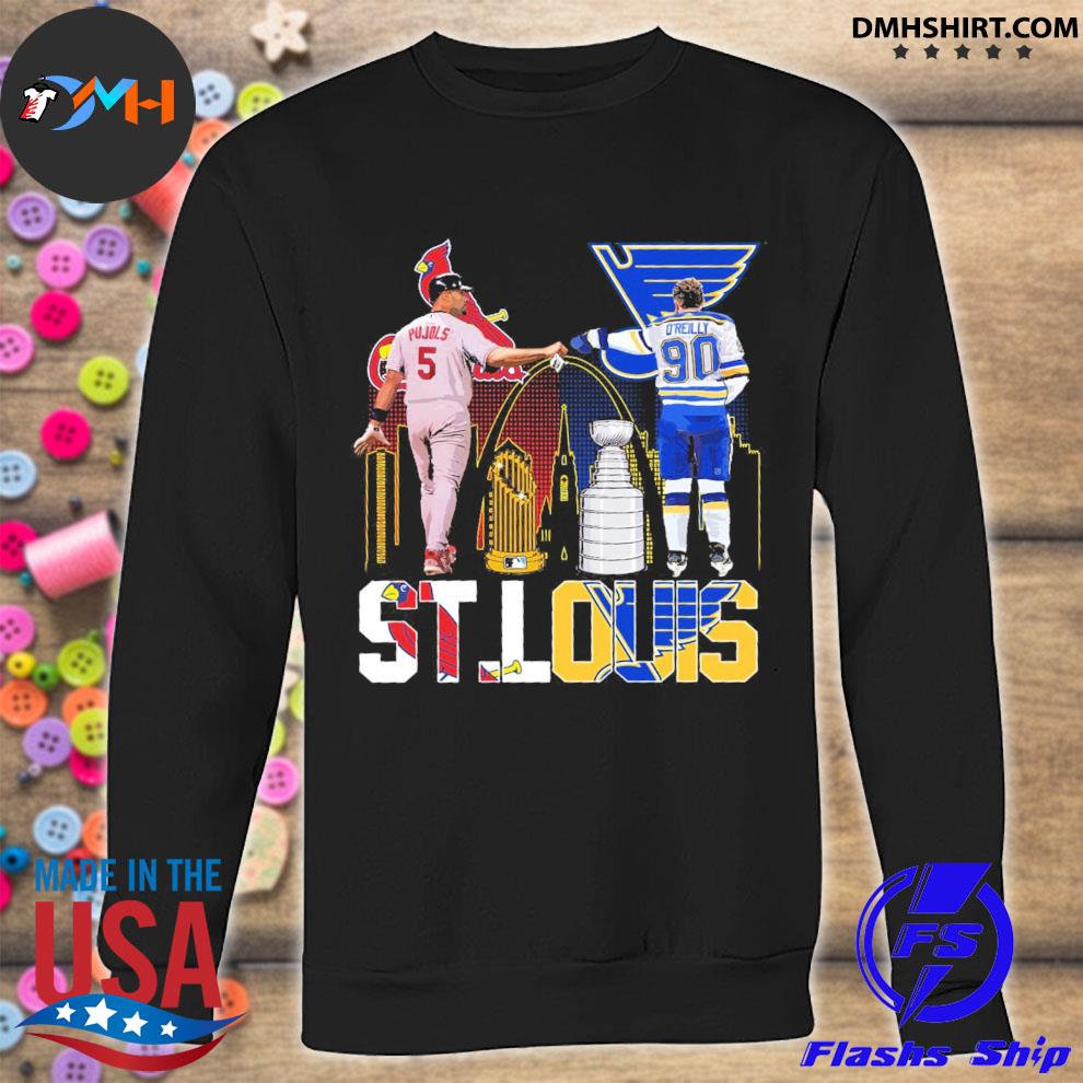 5 pujols st louis cardinals and 90 o'reilly st louis blues of st louis  sports shirt, hoodie, sweater, long sleeve and tank top