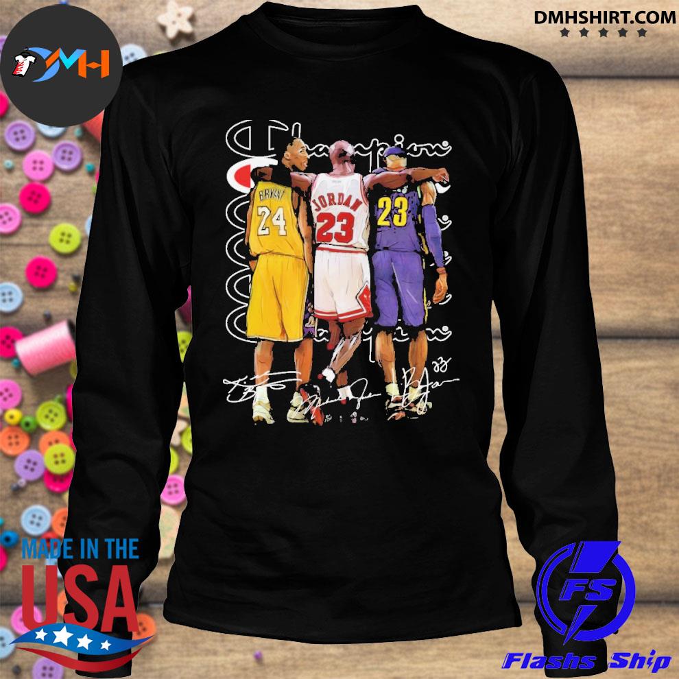 Champion LeBron James Michael Jordan Kobe Bryant Signatures Shirt Men's Sz  2XL