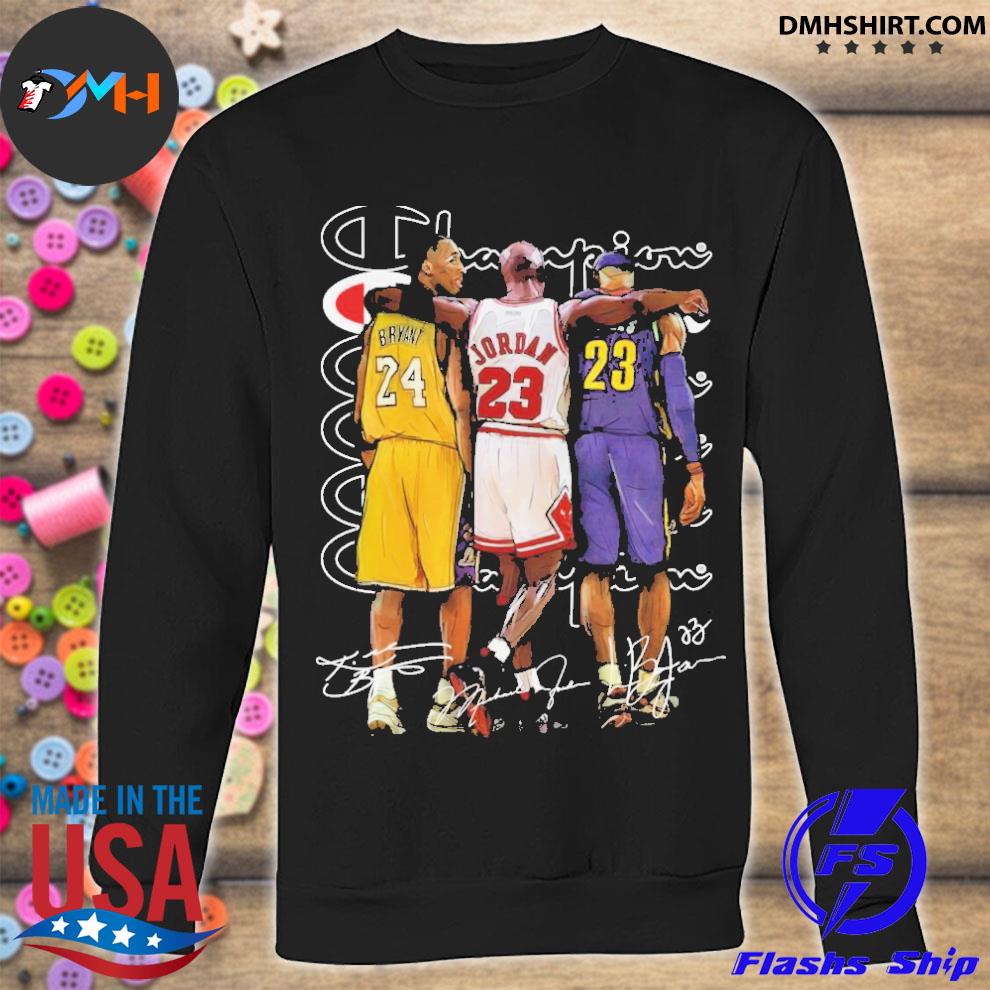Kobe Bryant Michael Jordan and LeBron James Nike signatures shirt