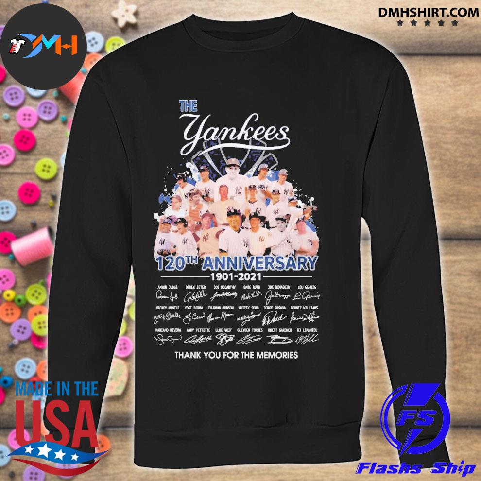 New York Yankees 120th anniversary 1901 2021 thank you for the memories  shirt