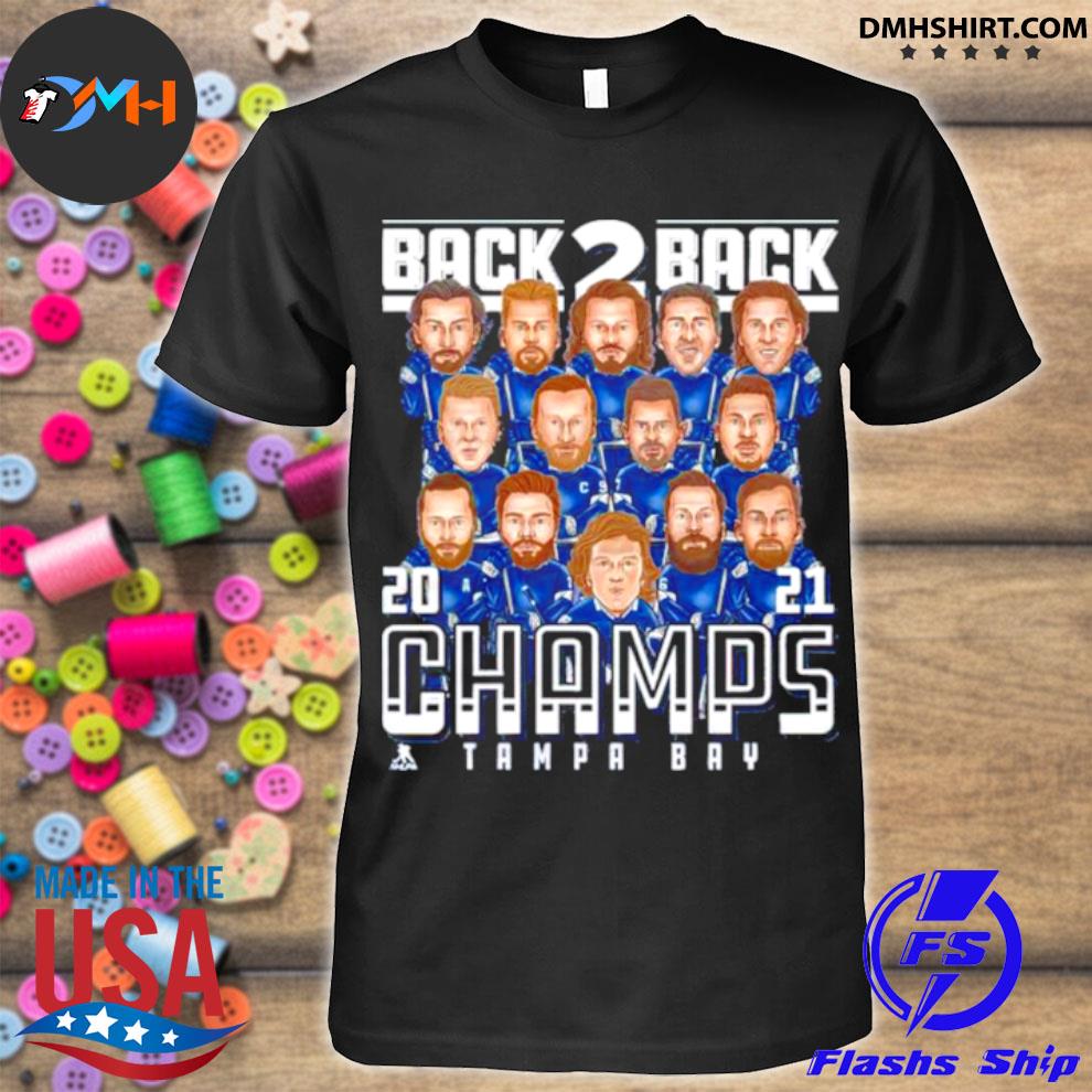 Tampa Bay Lightning Back 2 Back 21 Champs Shirt Hoodie Sweater Long Sleeve And Tank Top