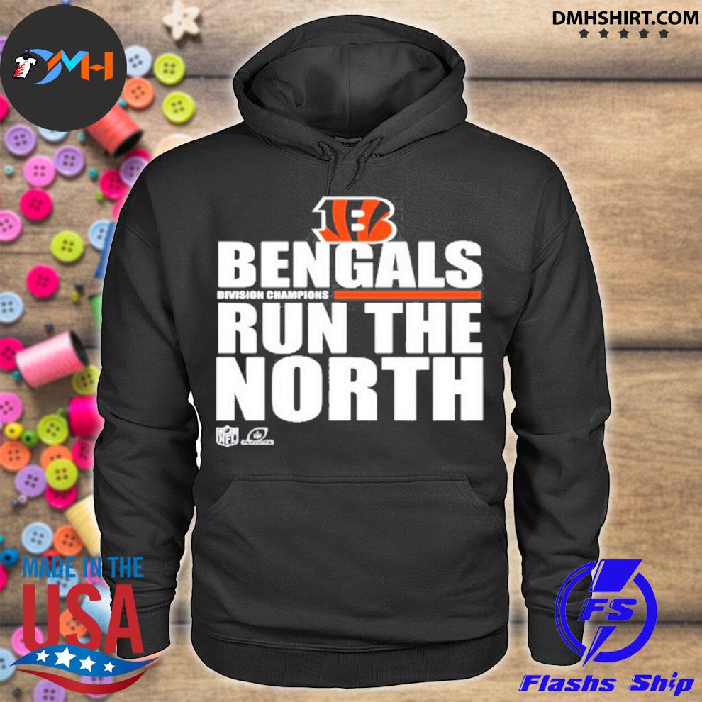 We run the north cincinnati bengals back to back division champs shirt,  hoodie, sweater, long sleeve and tank top