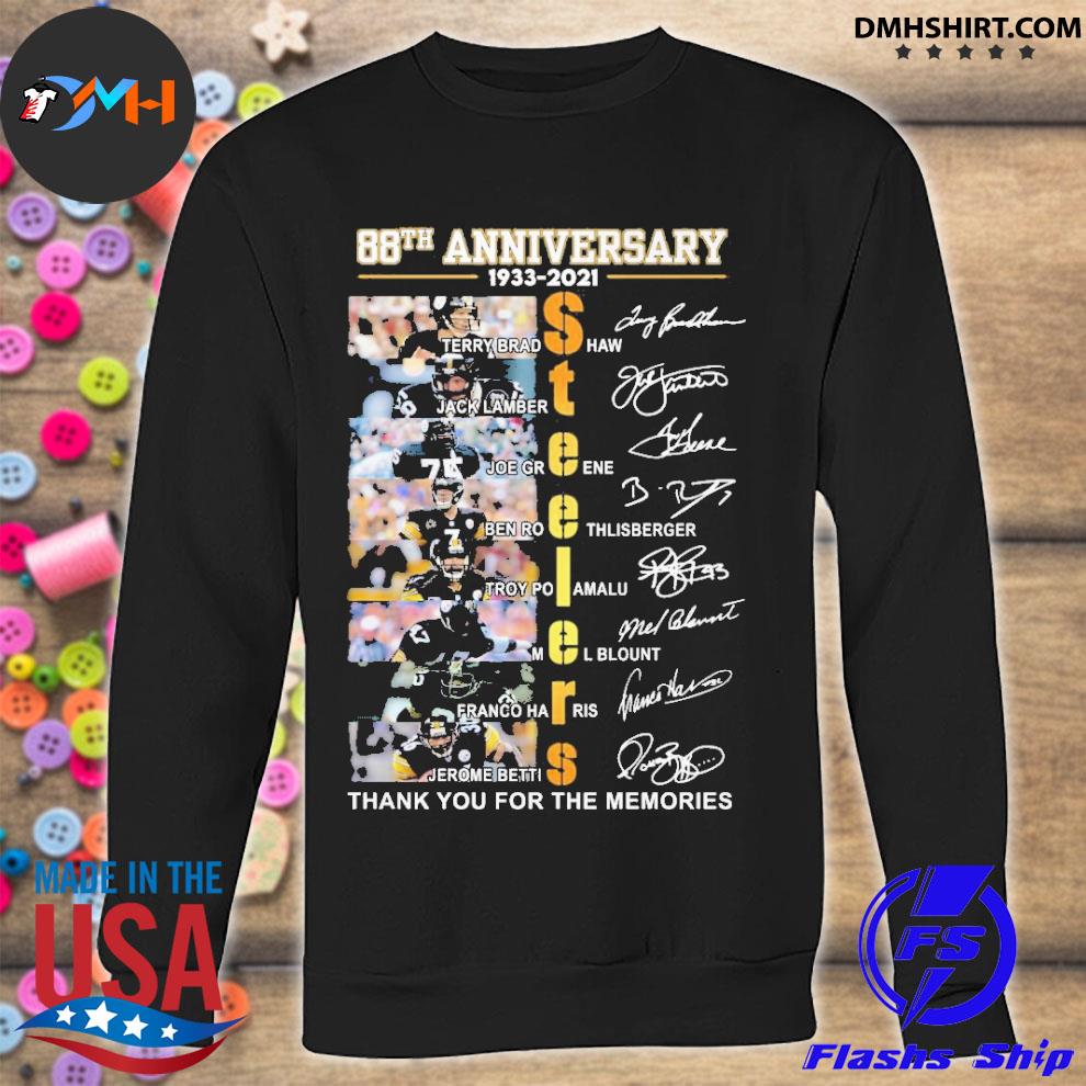 Pittsburgh Steelers 88th Anniversary 1933 2021 Thank You For The Memories  Signature Shirt Sticker