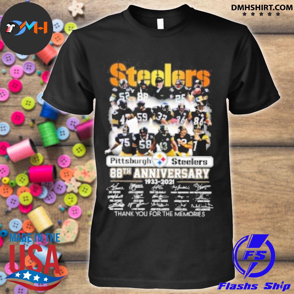 Pittsburgh Steelers 88th Anniversary 1933 2021 Thank You For The Memories  Signature Shirt Sticker by Th - Pixels