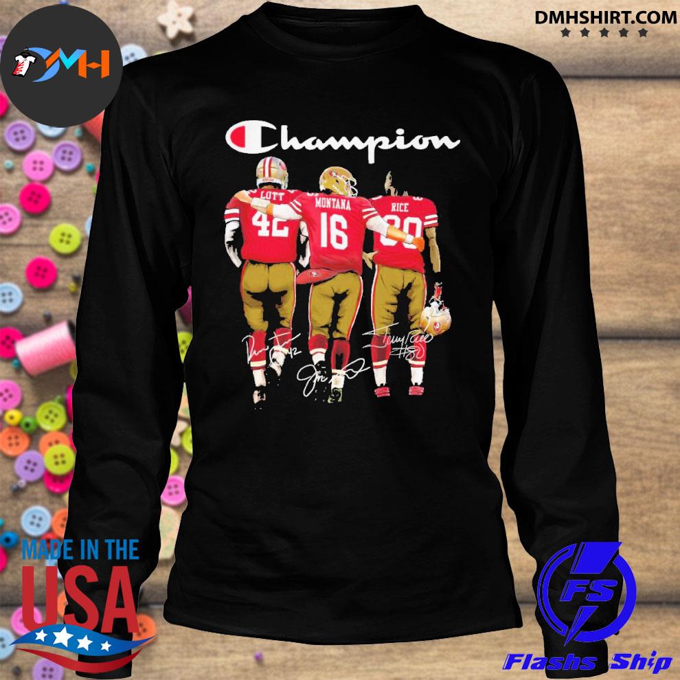 San Francisco 49ers Sports With 42 Lott 80 Rice And 16 Montana Signatures  Shirt, hoodie, sweater, long sleeve and tank top