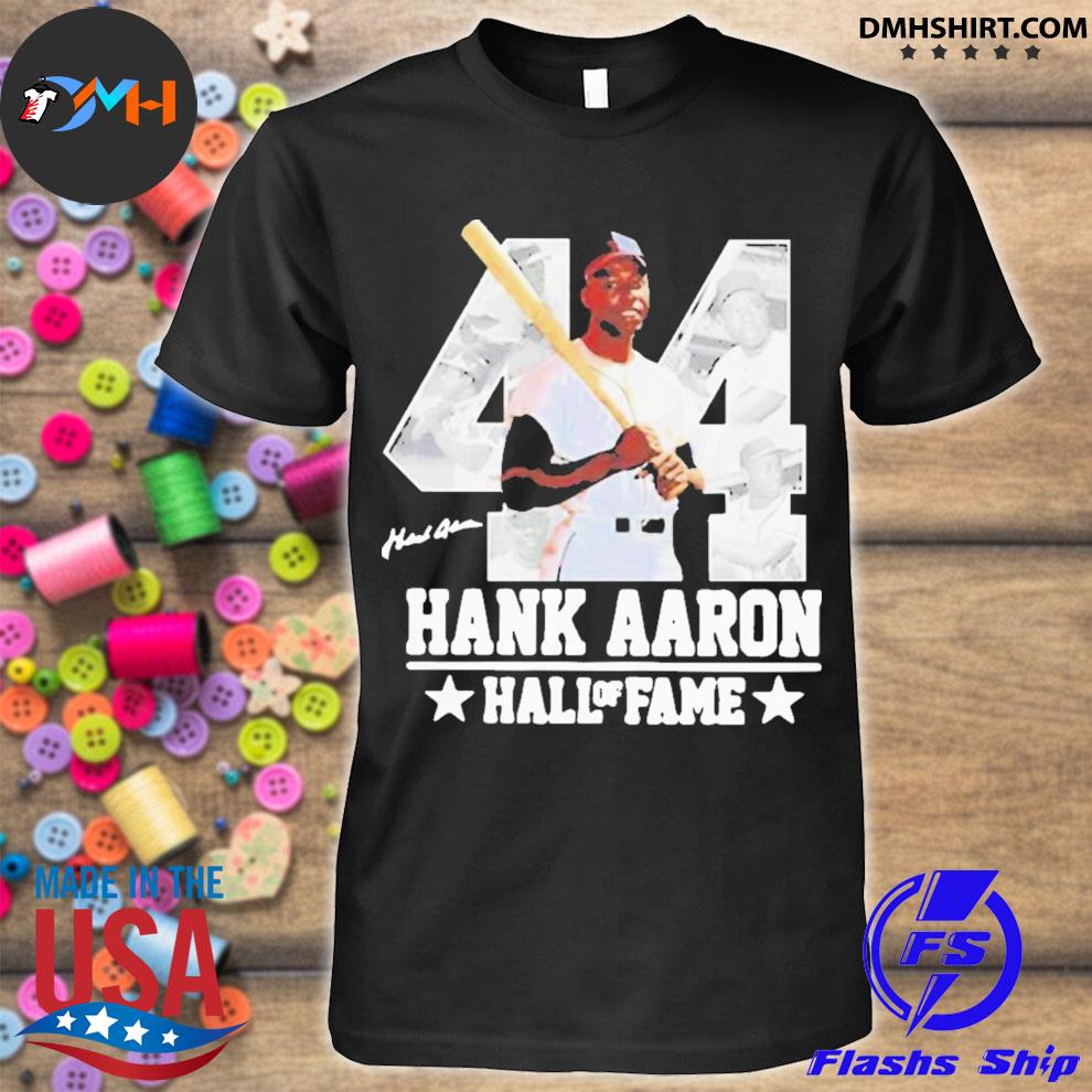 Official Hank aaron 44 hof milwaukee atlanta baseball jersey hammer aaron  shirt, hoodie, sweater, long sleeve and tank top